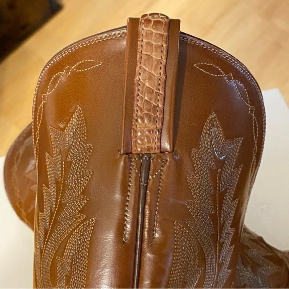 Ladies Handmade USA Lucchese Caiman Ridge Western Boots - 7.5 B - Picture 8 of 11